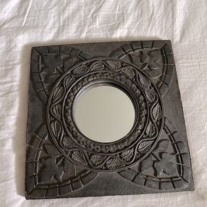 Vintage Deep Dark Brown Black Wall Mirror